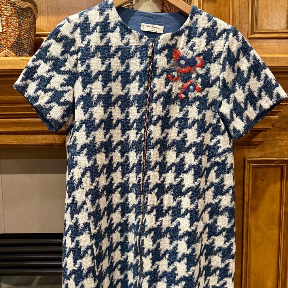 Brand New Pili Carrera white and blue girls dress size 14. Made in Spain.